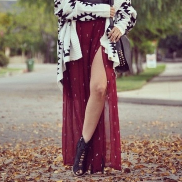 Nasty gal Red Cross maxi skirt