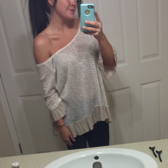 Off the shoulder knitted blouse - Picture 1 of 3