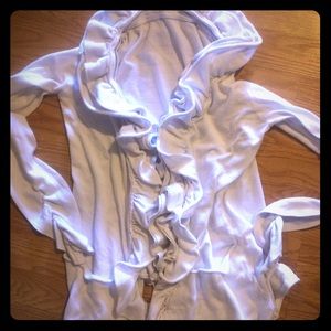 COUTURE Cream ruffle cardigan