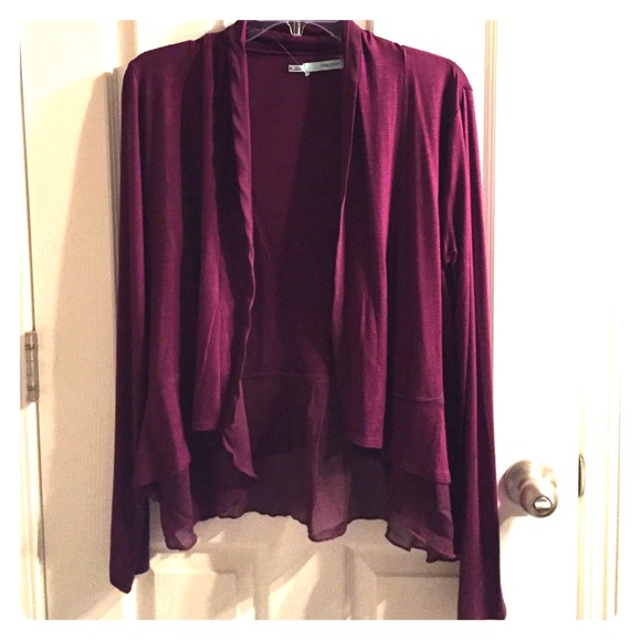 wine colored cardigan