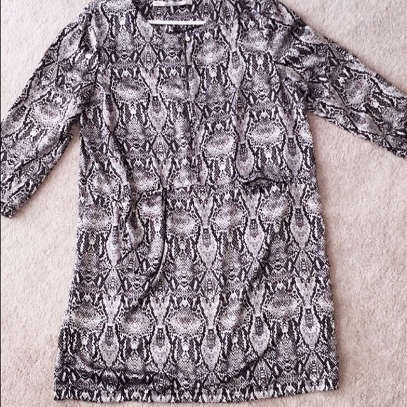 Satin black white and beige dress