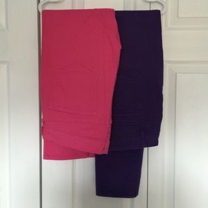 Skinny jeans pink and purple