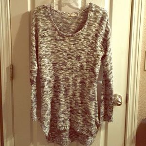 White marled sweater