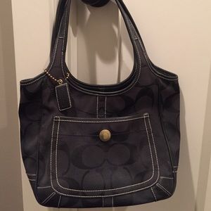 Classic black over the shoulder coach purse