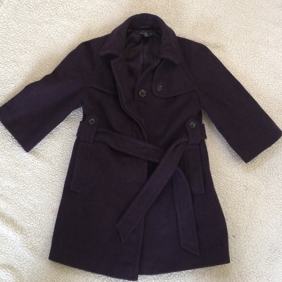 Stylish plum colored pea coat