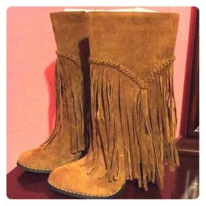 Fringe Brown Boots size 7.5