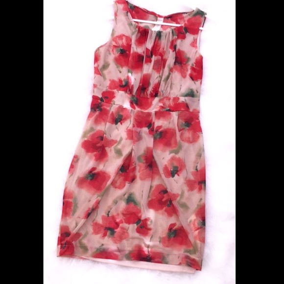 Red orange floral dress