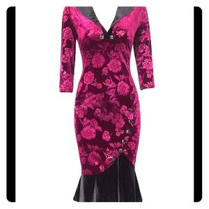 Gorgeous deep violet plum color velvet dress