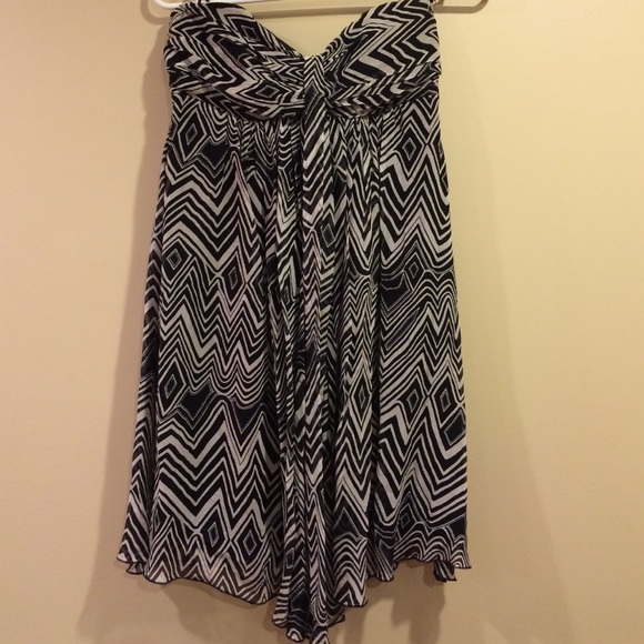 Express chiffon tribal print dress sweetheart