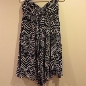 Express chiffon tribal print dress sweetheart