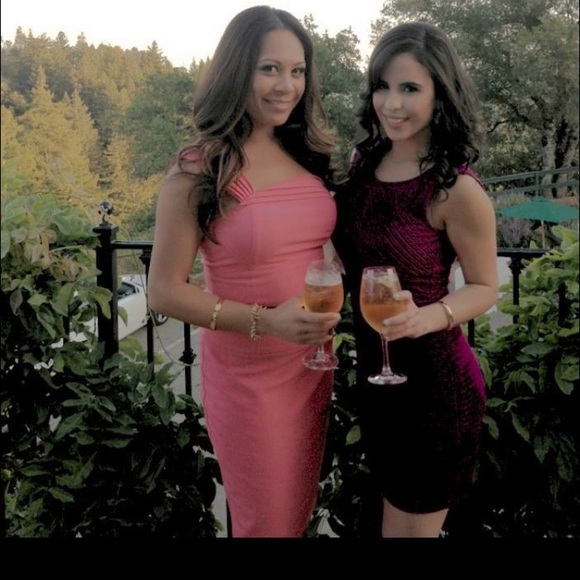 Gorgeous peach BLACK HALO cocktail dress