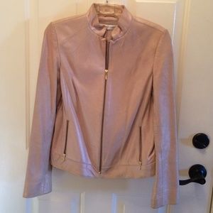Light pink Dana Buchman leather jacket