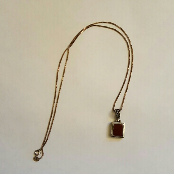 Vintage Maroon Necklace (~10 inches long)