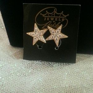 Pierced earrings star studded