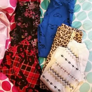 4 pair of leggings and 1 sweatshirt all youth