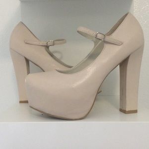 Nude platform Mary Janes