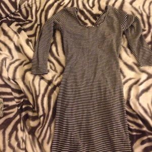 Black & white striped dress