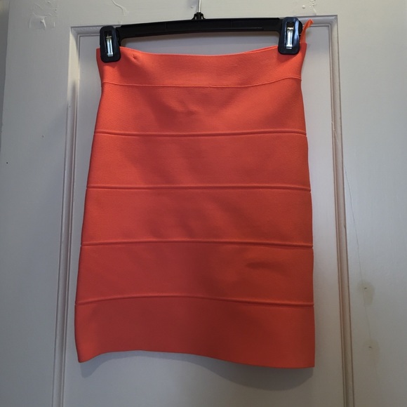 Peach colored BCBG mini skirt
