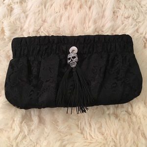 Black lace evening purse