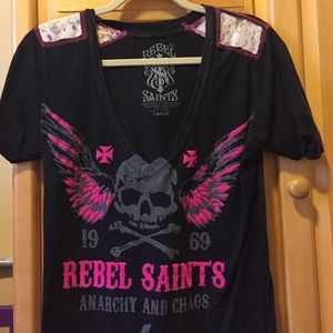 Rebel Saint Long boyfriend Tee