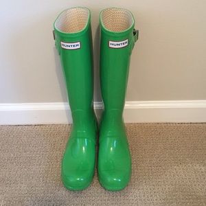 Hunter Kelly Green Gloss Rain Boots