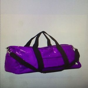 Purple sequin duffle bag