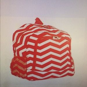 Orange & white chevron backpack