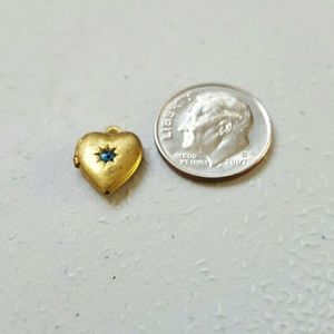 Brass heart locket charm for bracelet or necklace