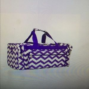 Purple & white chevron duffle