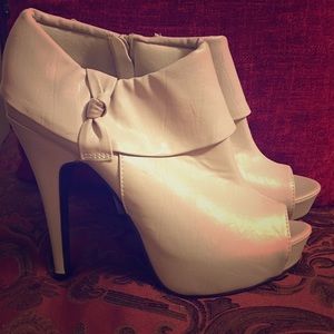 Nude Beige Zip Up Bootie