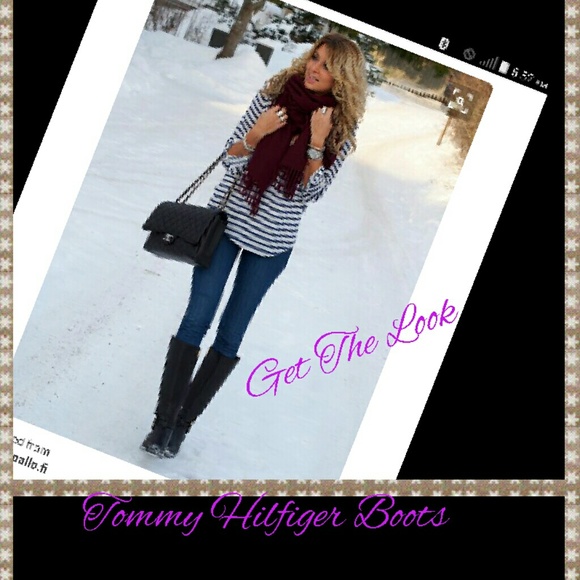 Tommy Hilfiger Shoes - Tall, Black Leather Boots by Tommy Hilfiger