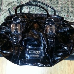 GUESS black patent leather large bag