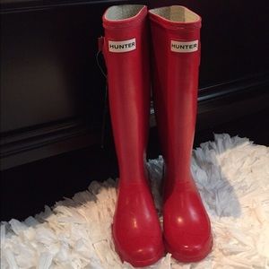 Red Hunter rain boots