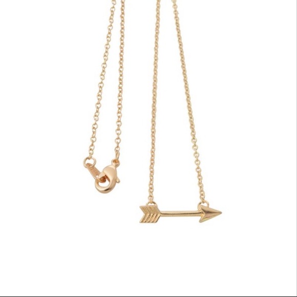 Jewelry - Simple Arrow 18K Gold Plated or Silver Necklace.