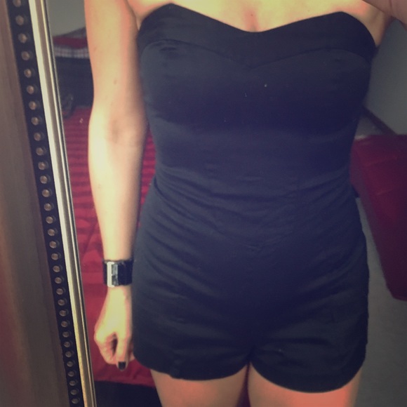 Tally weijl black strapless short romper