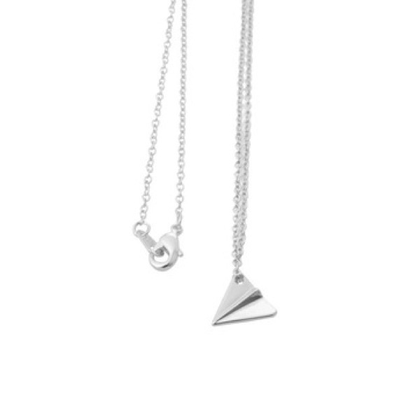 Gold Plated / Silver Origami Plane Necklace. - Picture 4 of 4