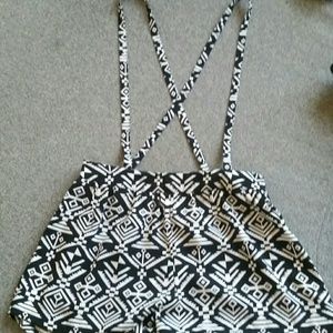 Black ans white romper overalls