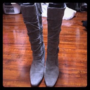 Grey suede boots