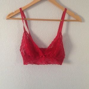 red bralette