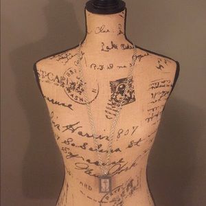 Silver Nautical Anchor Statement Necklace