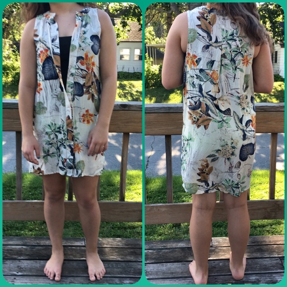 SZ M/L ONLY! Floral Shirt Dress! NEW! - Picture 4 of 6