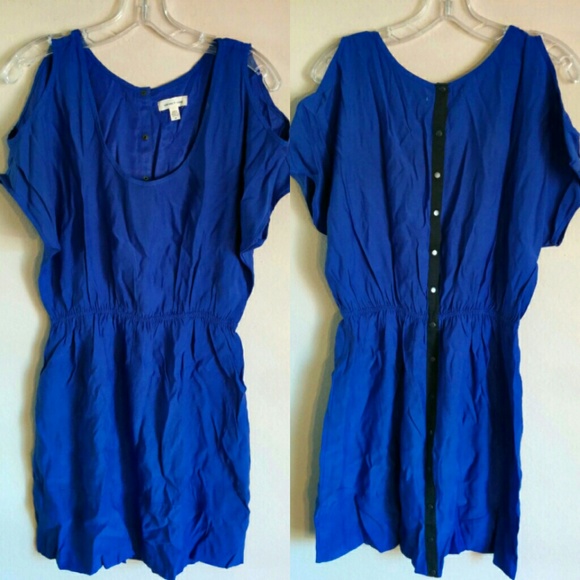 Silence+Noise Cold Shoulder Batwing Snap Dress M - Picture 3 of 5
