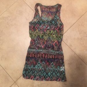 Colorful sheer racer back top