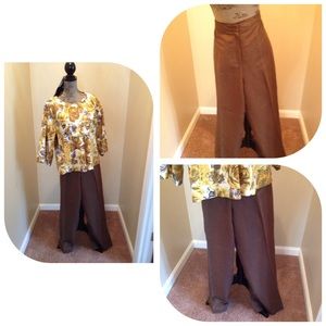 Le Suit Brown Linen Pants