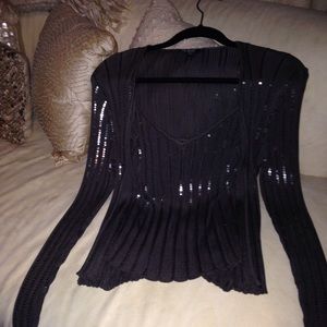 Two piece sequined Camisole and sweater set