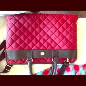 Knomo quilted red laptop computer bag