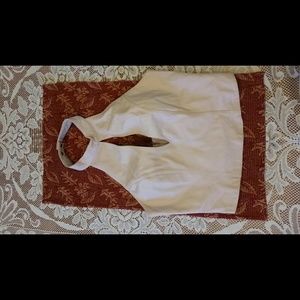Leather pink halted top