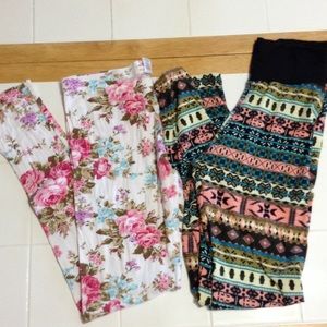 2 pair of patterned leggings