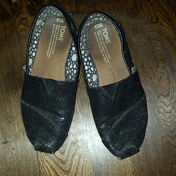 Black sparkly Tom's