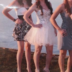 Off white homecoming or prom dress